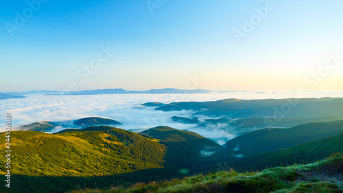 Clouds over the mountains and forest. Crimea, Ukraine © dimas830