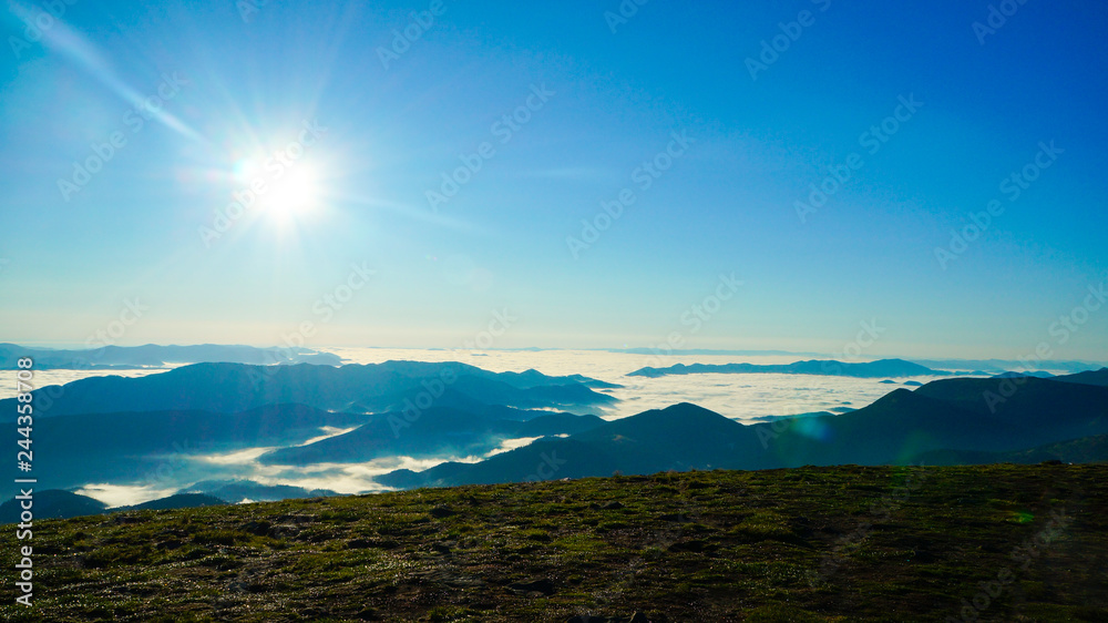 Clouds over the mountains and forest. Crimea, Ukraine Clouds over the mountains and forest. Crimea, Ukraine