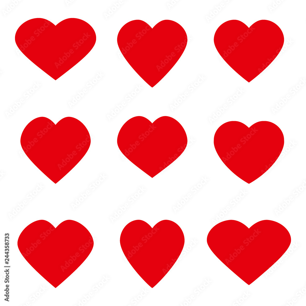 Heart vector icon. Valentines day. Heart symbol. Set