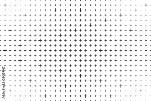 White abstract background with seamless random dark crosses, dots, grunge texture for design concepts, posters, banners, web, presentations and prints.