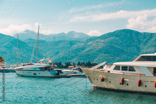 yachts in montenegro bay. mountains on background © phpetrunina14