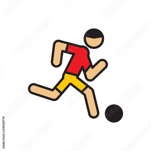 Soccer player icon on white background for graphic and web design, Modern simple vector sign. Internet concept. Trendy symbol for website design web button or mobile app