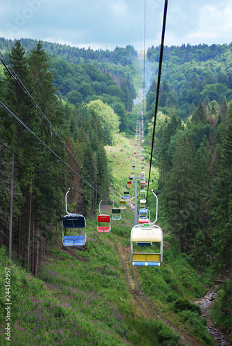 Ski Lift in the Mountains
