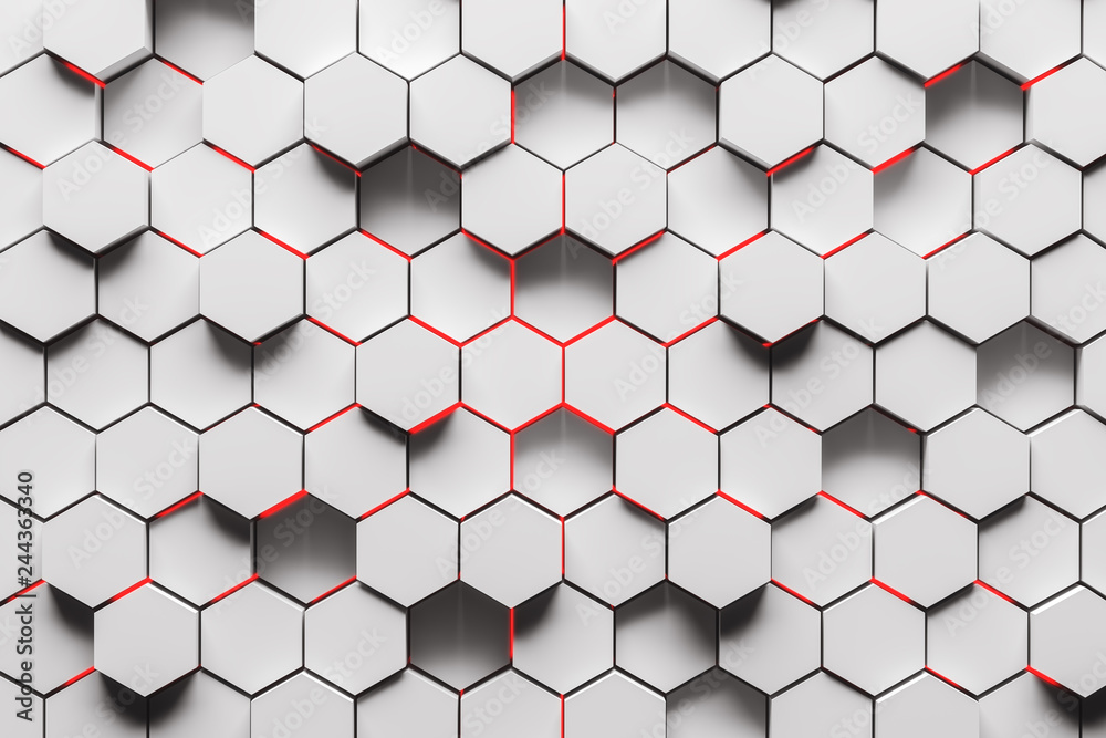 White hexagon pattern background White hexagon pattern background