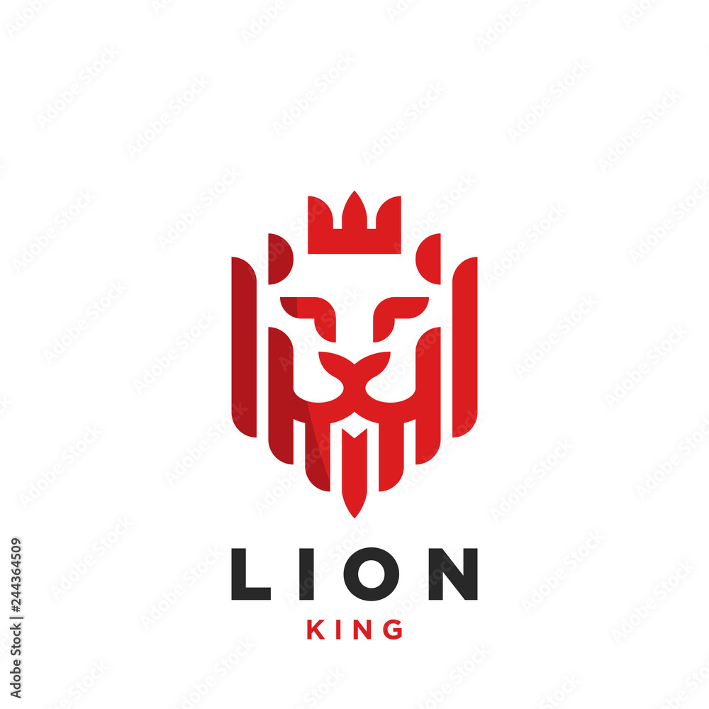 Creative Lion head with crown. Symbol. Vector Creative Lion head with crown. Symbol. Vector