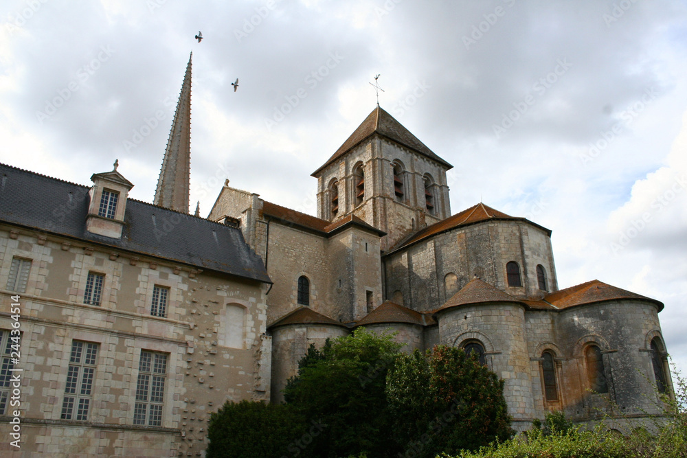Saint-Savin, France. The Abbey of Saint-Savin-sur-Gartempe, a Roman Catholic church in Poitou, World Heritage Site since 1983