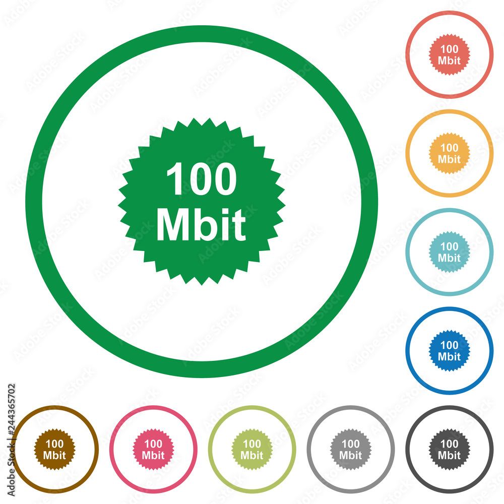 100 mbit guarantee sticker flat icons with outlines 100 mbit guarantee sticker flat icons with outlines