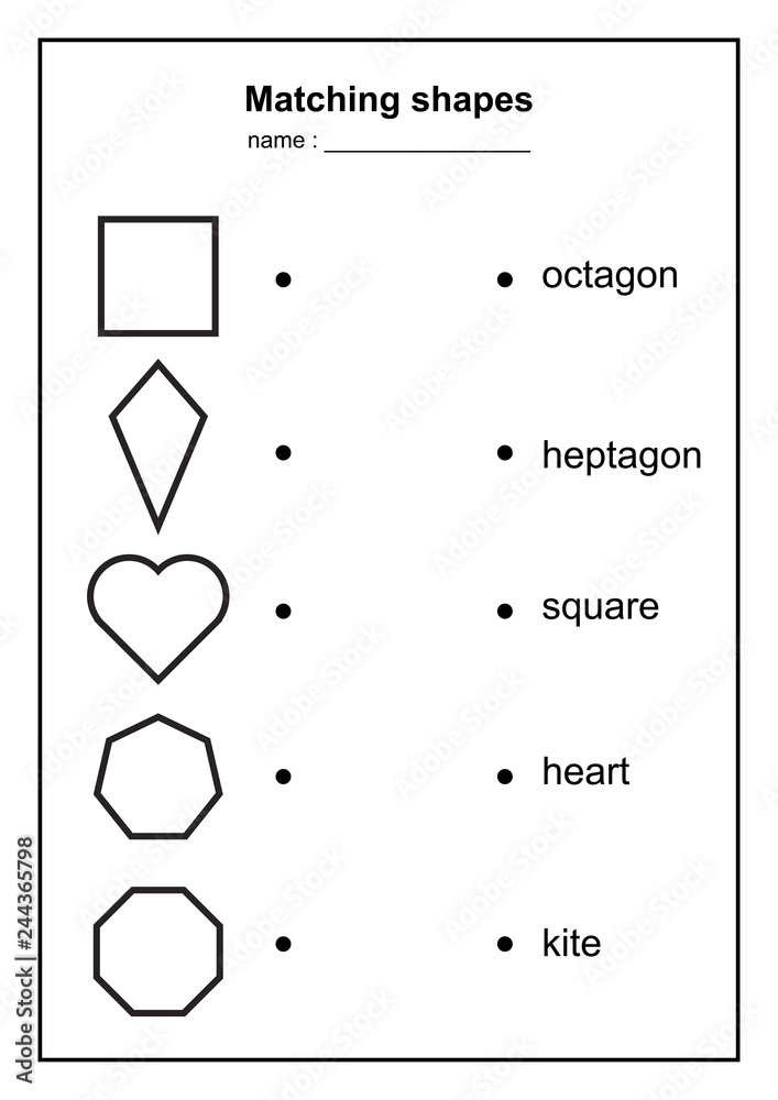 geometry shape matching game. educational geometric shapes game. printable learning material for kids . black and white printables game illustration Stock Vector | Adobe Stock geometry-shape-matching-game-educational-geometric-shapes-game-printable-learning-material-for-kids-black-and-white-printables-game-illustration-stock-vector-adobe-stock