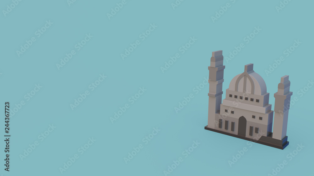 3d icon of muscat mosque