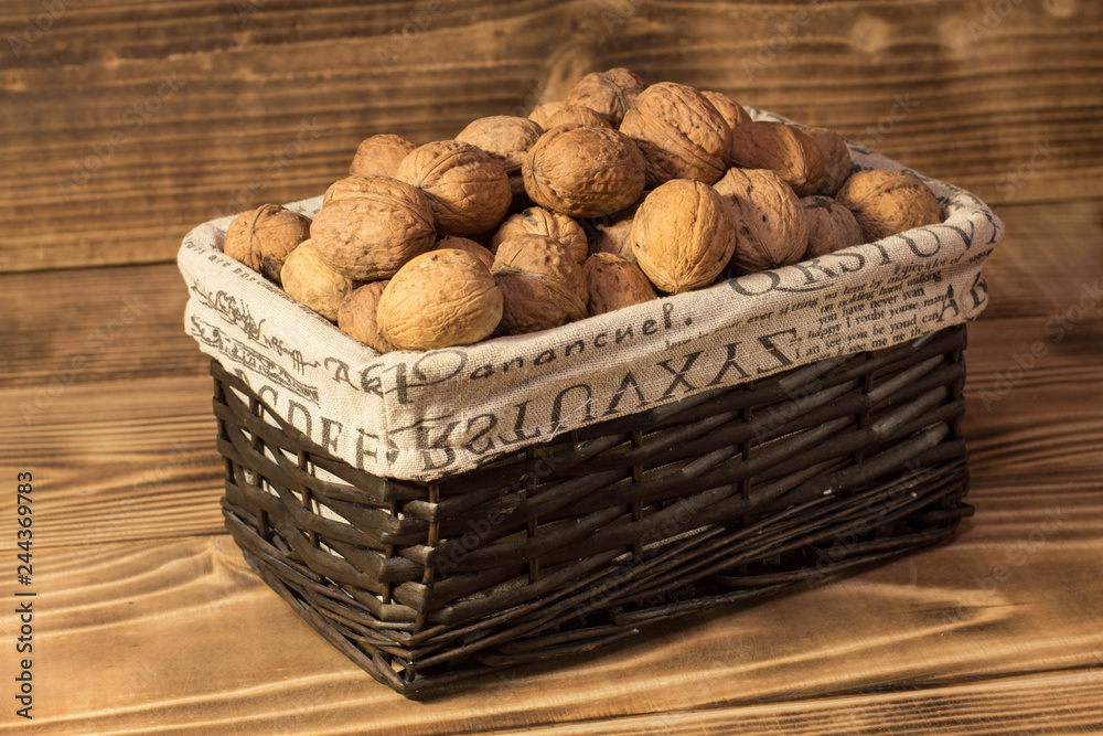 walnuts in a basket walnuts in a basket