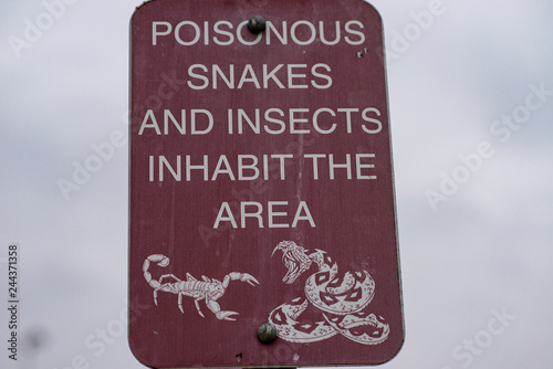 Poisonous Snakes & Insects Sign