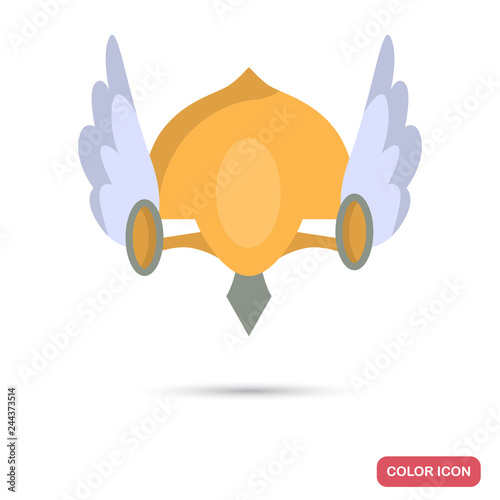 Valkyrie Wing Helmet color flat icon for web and mobile design