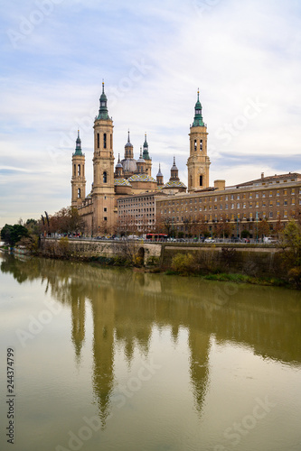 View of Basilica Pilar in Zaragoza , Spain. © LorenaCirstea