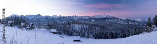 Morning panorama of snowyTatra Mountains, Poland