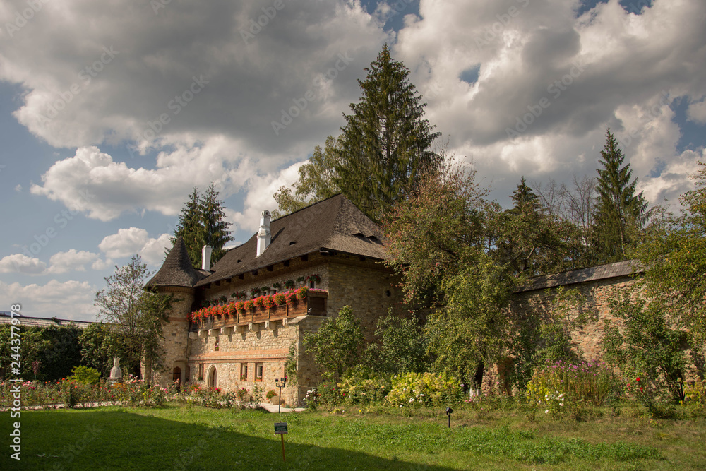 Romania, Moldovita Monastery,September ,2017,inner yard Romania, Moldovita Monastery,September ,2017,inner yard