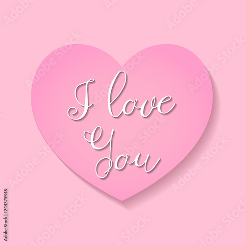Valentine's day sticker lettering i love you.
