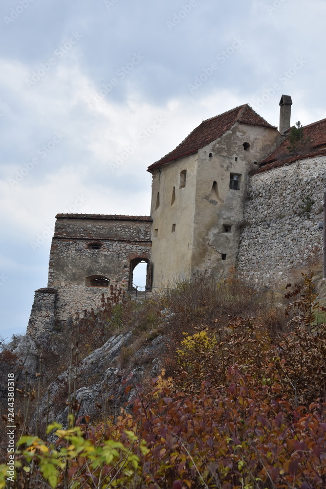 Rasnov, Romania - , 2015: medieval castle in Rasnov