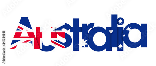 Australia lettering on white background