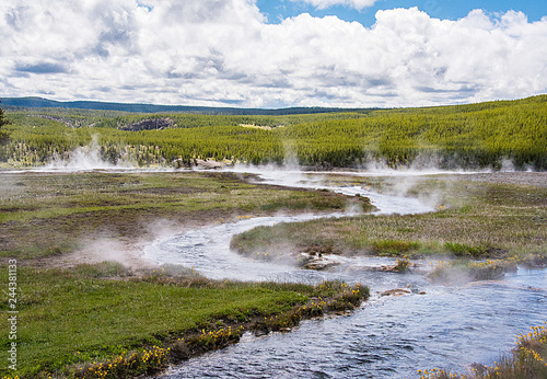 heated creek in yellowstone national park