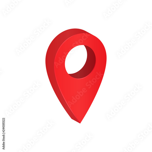 Pointer mark isometric icon. Map navigation 3d pins