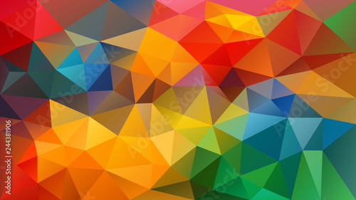 vector abstract irregular polygon background - triangle low poly pattern - full spectrum multi color rainbow