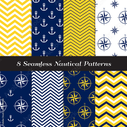 Nautical Navy Blue, Yellow ...