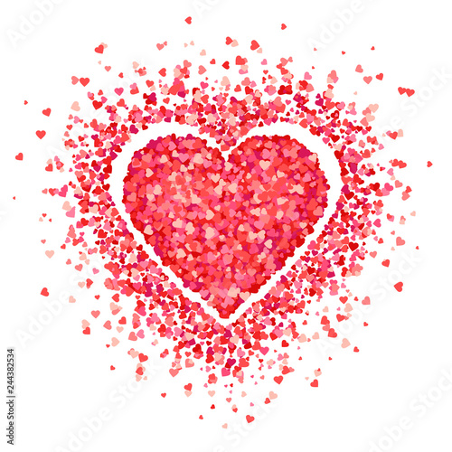 Heart shape background with red hearts