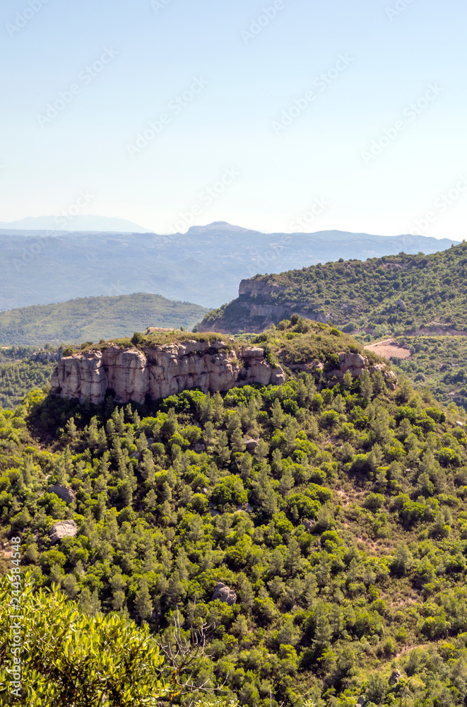 Alella mountains in Barcelona, Spain on a sunny day