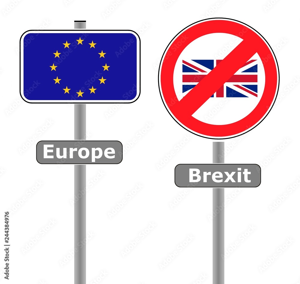 Panneau Brexit, sortie du Royaume Unis de l'Union européenne Panneau Brexit, sortie du Royaume Unis de l'Union européenne