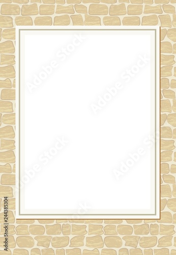 poster on a stone wall, transparent space insert