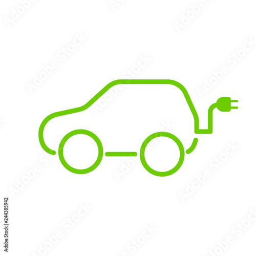 Vector illustration of electric powered car