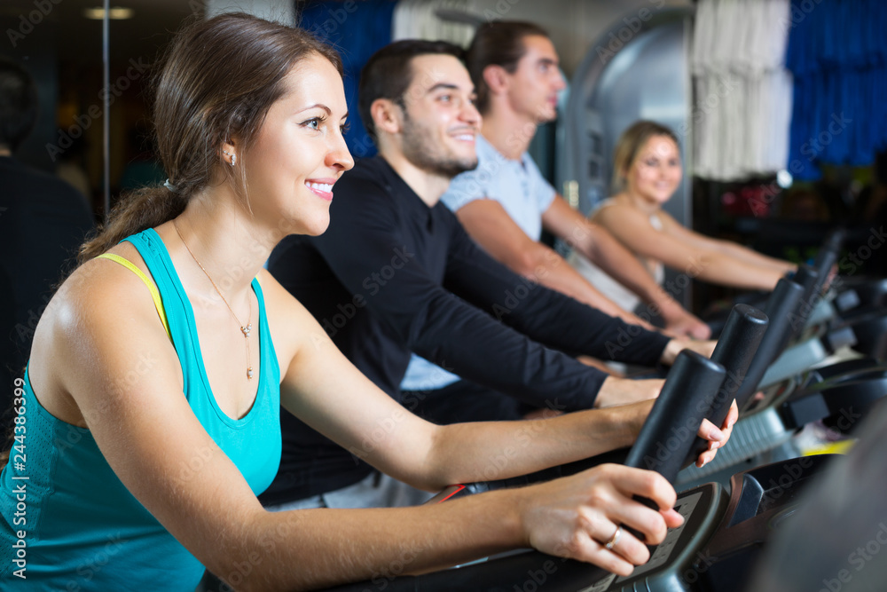 People training on treadmills