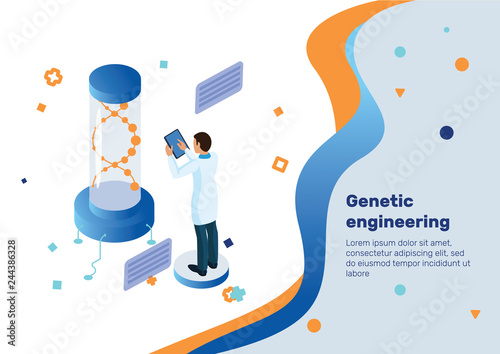 Genetic engineering. Isometric Concept.