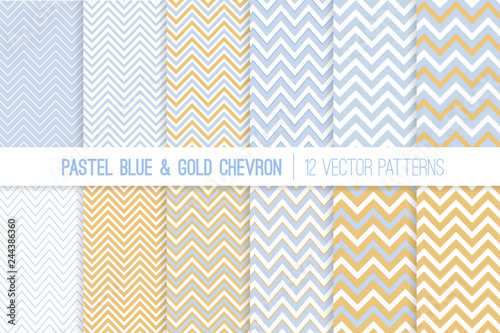 Pastel Baby Blue, Gold and ...