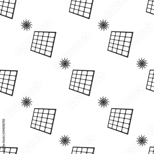 Solar energy panel icon seamless pattern on white background. Flat design. Vector Illustration