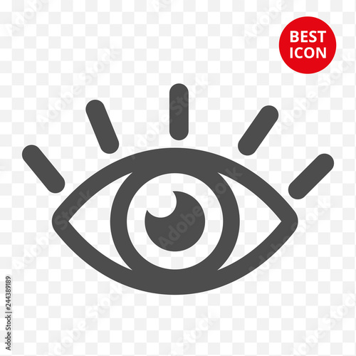 Eye vector icon. Graphic eye concept. Minimalistic style. Flat design isolated. For mobile applications ophthalmologist pharmacy store glasses contact lenses logo advertising marketing