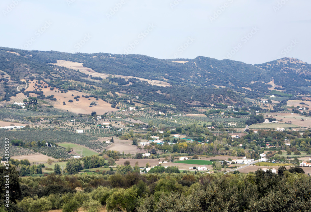 Mountain range with the mountains of Cordoba in Spain on a sunny day