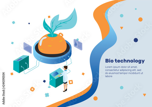 Bio Technology. Isometric Concept.