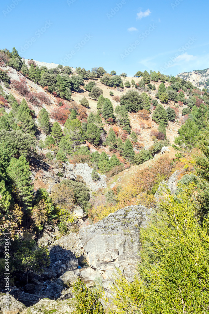 Mountains of the Sierra de Cazorla in the Spanish province of Jaen on a sunny day.