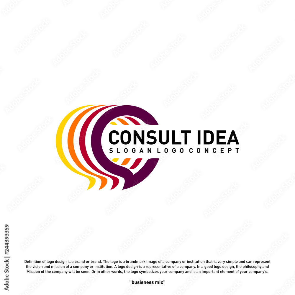 Modern Business Consulting Agency logo design template. Elegant Simple Consult logo concept