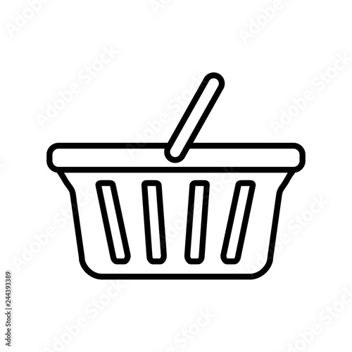 Grocery basket icon. Empty shopping basket for food and small merchandise. Vector Illustration