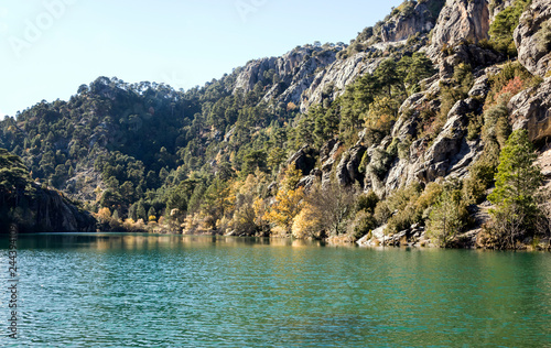Beginning of the Guadalquivir river in the Sierra de Cazorla in the Spanish province of Jaen on a sunny day.