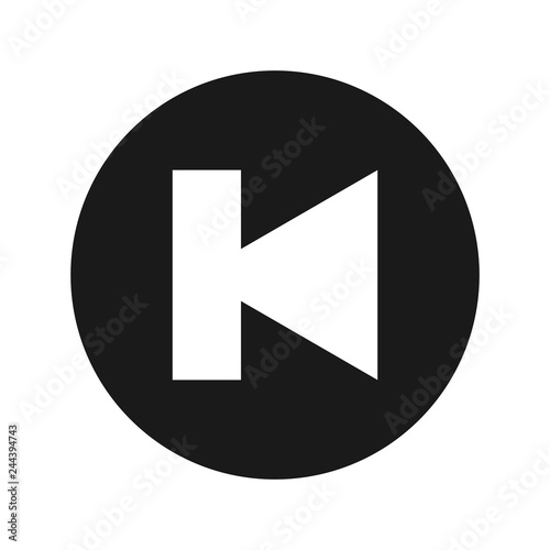 Free Download Previous track icon flat black round button vector illustration - GFXLoad