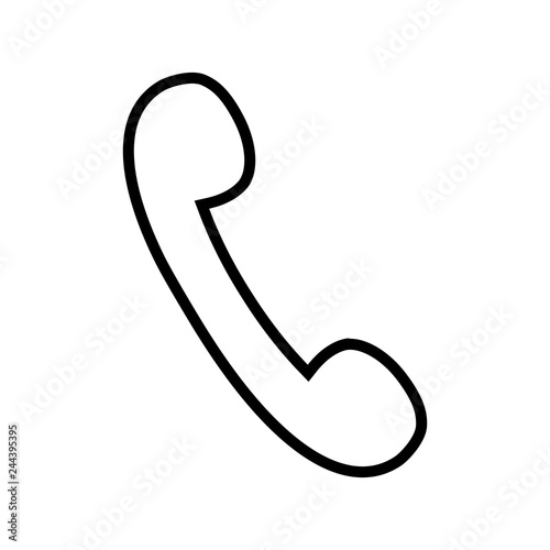 Phone call line icon. Simple phone receiver. Vector Illustration