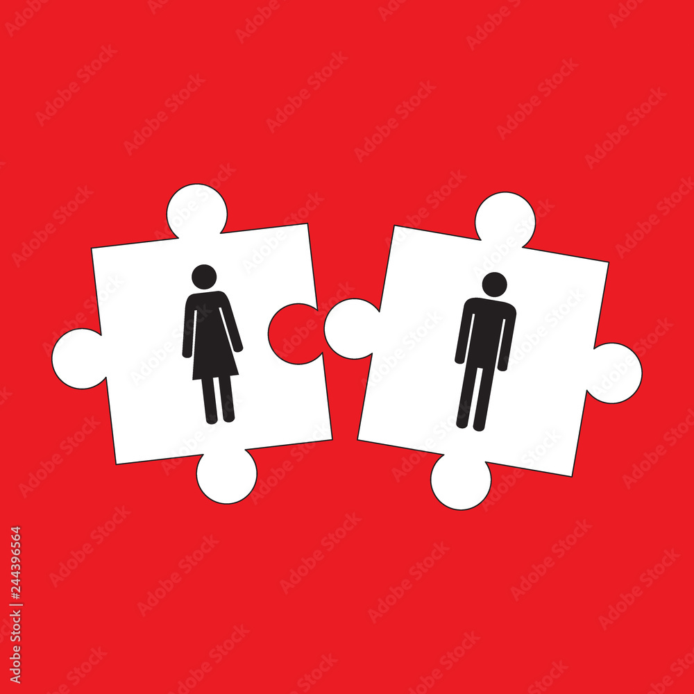 He and she puzzle. He and she puzzle.
