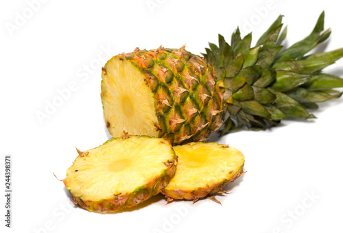 Pineapple isolated on white background. Pineapple collection.