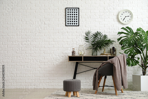Green tropical plants in in...