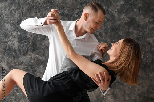 Beautiful couple dancing on...