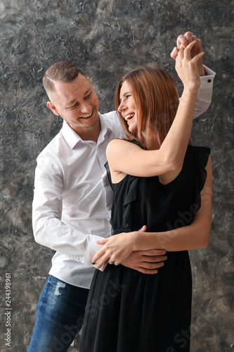 Beautiful couple dancing on...