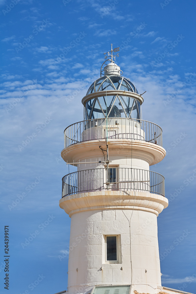 Cullera lighthouse in the mediterranean sea, Valencia, Spain Cullera lighthouse in the mediterranean sea, Valencia, Spain
